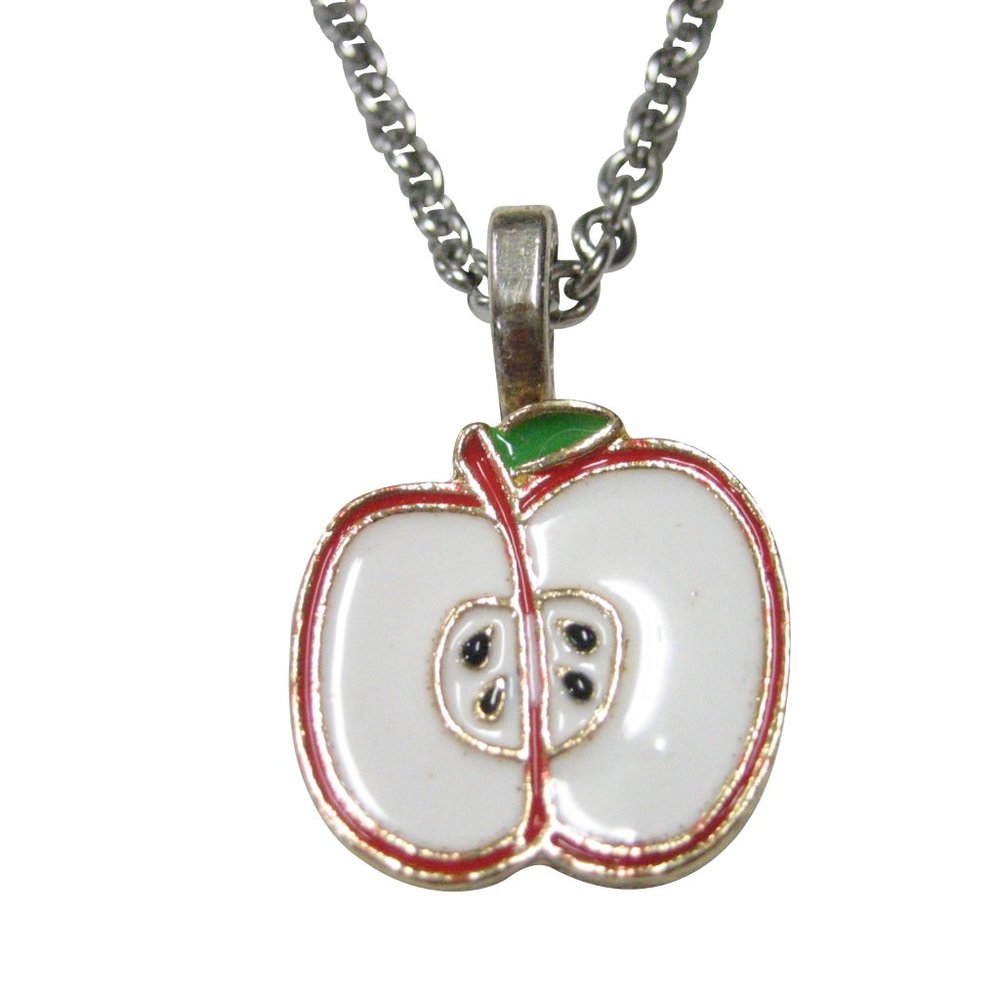 Sliced Apple Fruit Pendant Necklace